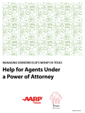 Picture of the guide cover, Help for Agents Under a Power of Attorney