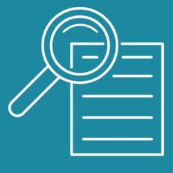 Image of a magnifying glass and a contract